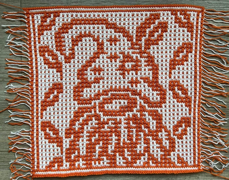 Crochet Pattern: November Gnome  Interlocking Locked Filet image 1