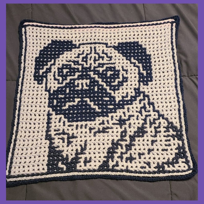 April Dog Crochet Patterns & Charts from 2024: A Year of Dogs. Large Squares. Interlocking and Overlay Mosaic Crochet. image 8