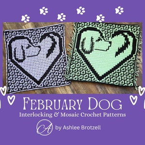 2024: A Year of Dogs. Crochet Patterns PRE-SALE. Monthly Large Squares in 2 Techniques Interlocking and Overlay Mosaic. Written & Charts. image 4