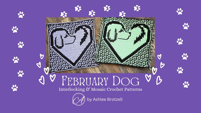 2024: A Year of Dogs. Crochet Patterns PRE-SALE. Monthly Large Squares in 2 Techniques Interlocking and Overlay Mosaic. Written & Charts. image 4