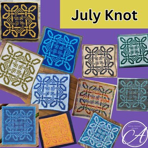 July Knot Crochet Pattern & Charts from 2023: A Year of Celtic Knots. Large Square. Interlocking, Center-out and Bottom-Up Overlay Mosaic. image 5