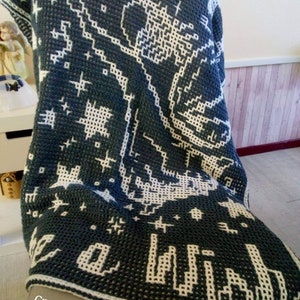 Make a Wish Locked Filet Mesh Interlocking and Mosaic Crochet Throw Blanket Patterns image 5