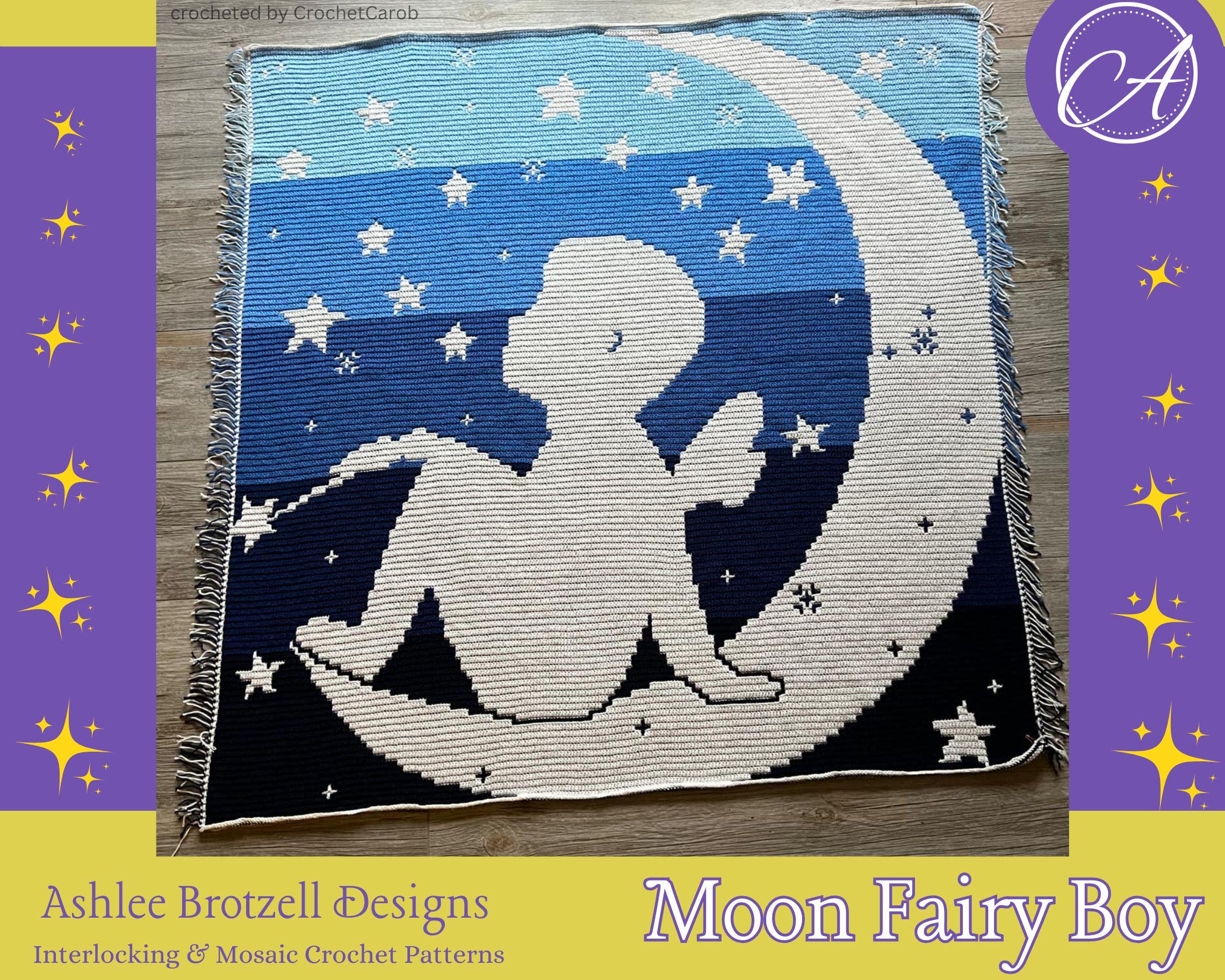 Moon Fairy Boy, Crochet Pattern: Interlocking & Mosaic (PDF) - Etsy