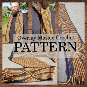 Braided Chain Mosaic Scarf Crochet Pattern and X-Marked image 1