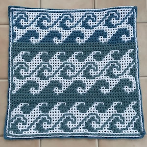Cruise Waves, Crochet Pattern: Interlocking & Mosaic Techniques (PDF)