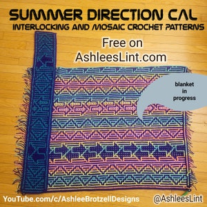 Summer Direction CAL Crochet-A-Long Interlocking Locked Filet Mesh / LFM and Overlay Mosaic written instructions and charts image 3