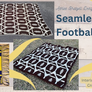 Seamless Footballs. Repeatable Interlocking Locked Filet Mesh / LFM and Overlay Mosaic Crochet Patterns written instructions and charts image 6