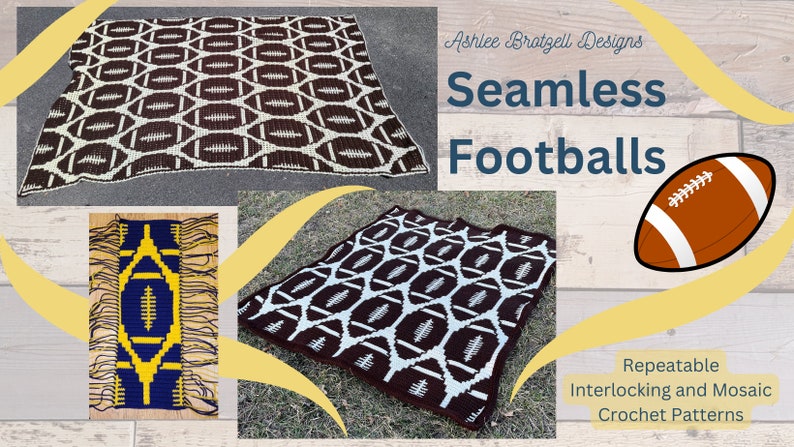 Seamless Footballs. Repeatable Interlocking Locked Filet Mesh / LFM and Overlay Mosaic Crochet Patterns written instructions and charts image 6