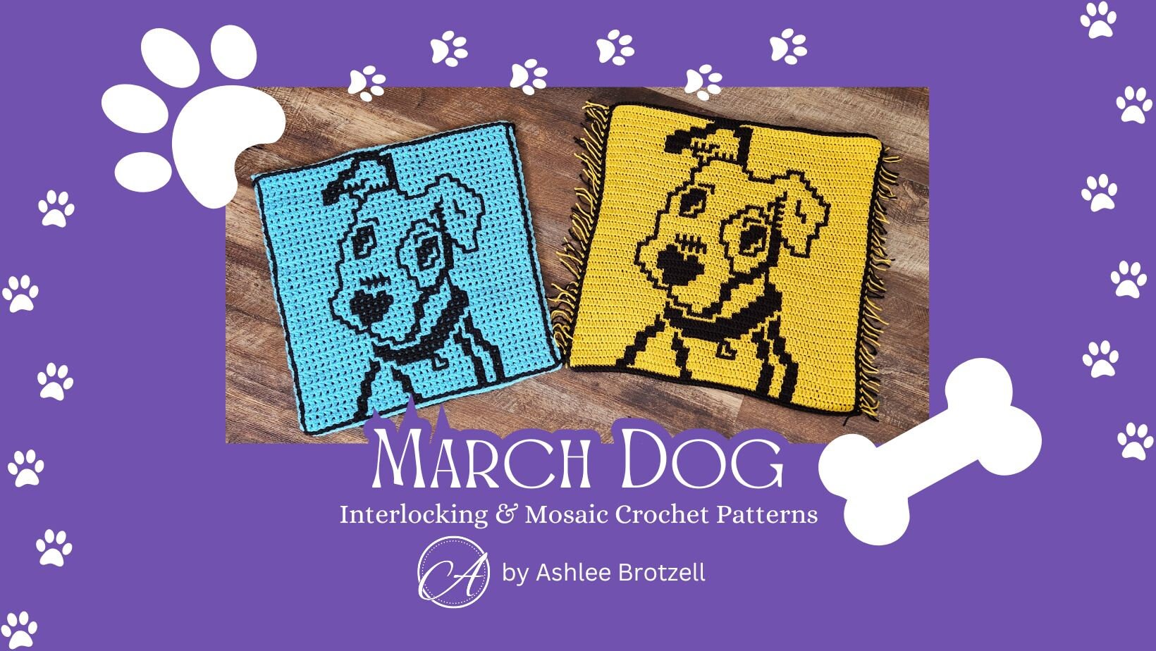 March Dog (pit Bull) Crochet Pattern: Mosaic & Interlocking