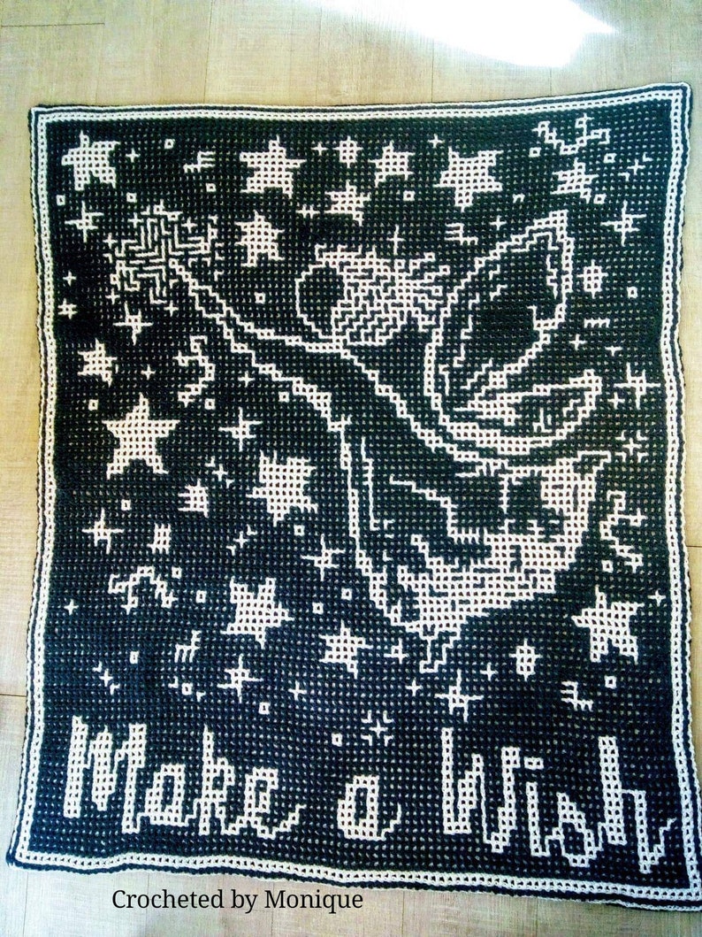 Make a Wish Locked Filet Mesh Interlocking and Mosaic Crochet Throw Blanket Patterns image 3