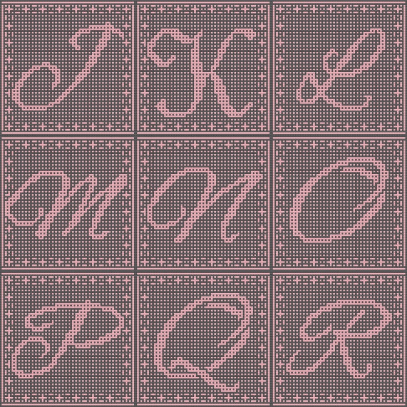 Sophisticated Alphabet Bundle, Interlocking LFM and Mosaic Crochet Patterns: A B C D E F G H I J K L M N O P Q R S T U V W X Y Z & Squares image 9