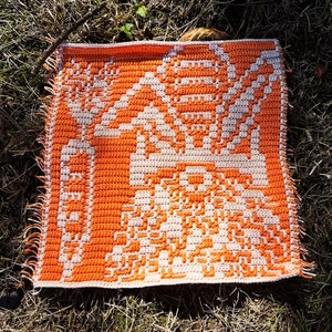 Crochet Pattern: April Gnome Interlocking LFM and Mosaic Crochet Patterns for Oversized Afghan Square image 2