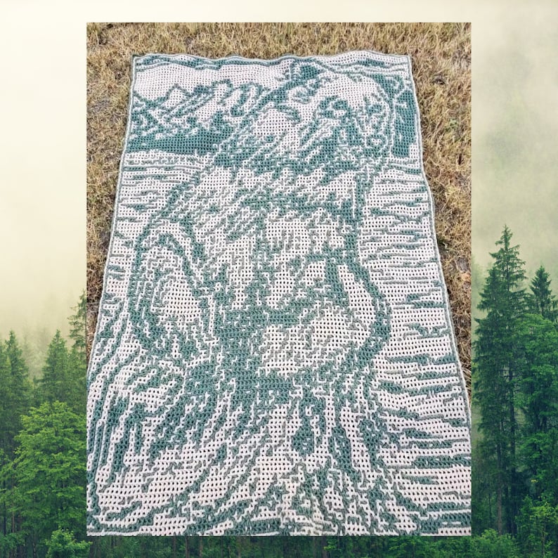 What A Bear. Blanket Crochet Patterns & Charts for Locked Filet Mesh Interlocking and Overlay Mosaic Crochet image 4