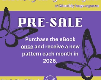 PRE-SALE 2026: A Year of Butterflies. Monthly Interlocking and Overlay Mosaic Crochet Patterns.