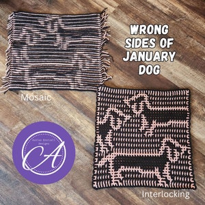 2024: A Year of Dogs. Crochet Patterns PRE-SALE. Monthly Large Squares in 2 Techniques Interlocking and Overlay Mosaic. Written & Charts. image 8