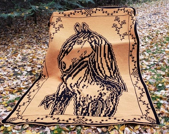 Crochet Pattern: Missi the Horse - Interlocking (Locked Filet Mesh / LFM) and Overlay Mosaic; written instructions and charts