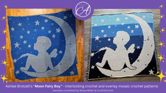 Moon Fairy Boy, Crochet Pattern: Interlocking & Mosaic (PDF) - Etsy