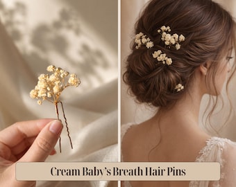 Fermaglio per capelli Aurelle – Accessorio per capelli in stile boho gypsophila beige per matrimoni