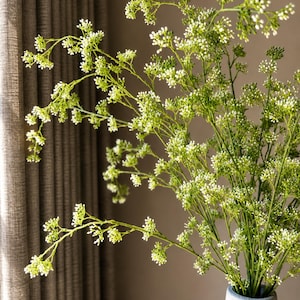 Kunstmatige bloemstengel met witte en groene bloesem - Realistische nepbloemtak voor vaasdecoratie, huisdecoratie en bruiloftsdecoratie