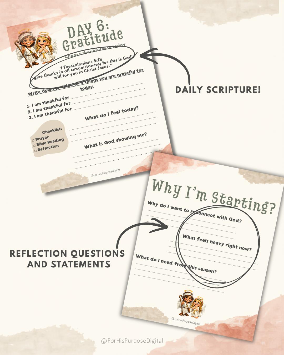 Faith Reset | Christian Printable Journal | 7 Day Bible Study Guide ...
