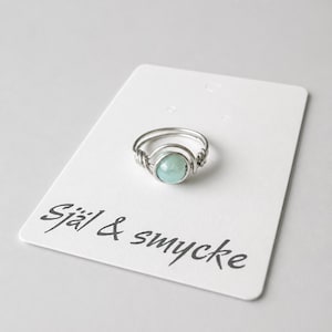 Handmade Wire Wrapped Ring with Blue Pearl – Silver Statement Ring
