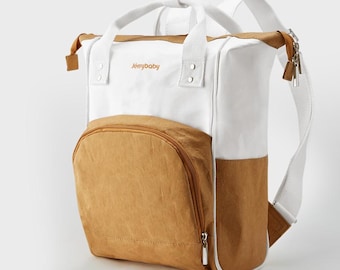 Mochila cambiador lavable de papel kraft, mochila cambiador con forro Tyvek, gran capacidad, regalo ideal para mamás primerizas.