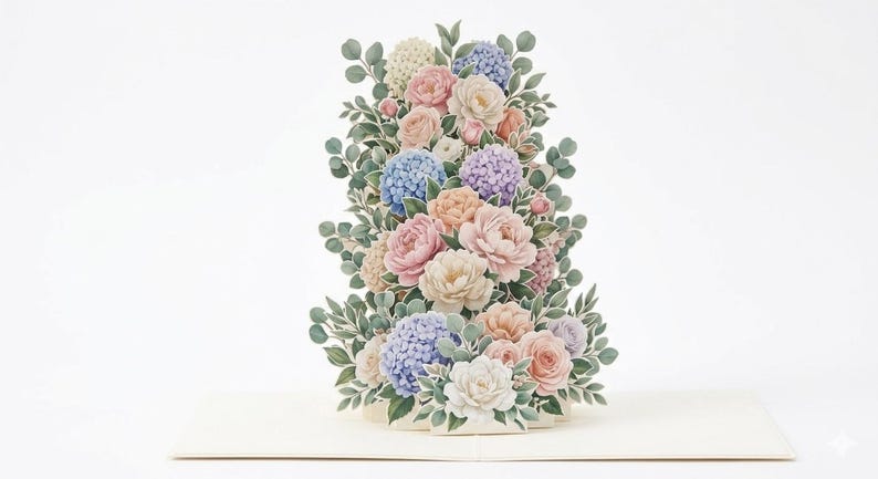 Floral Pop up Card Template, 3D Flower Greeting Card, Mother's Day ...