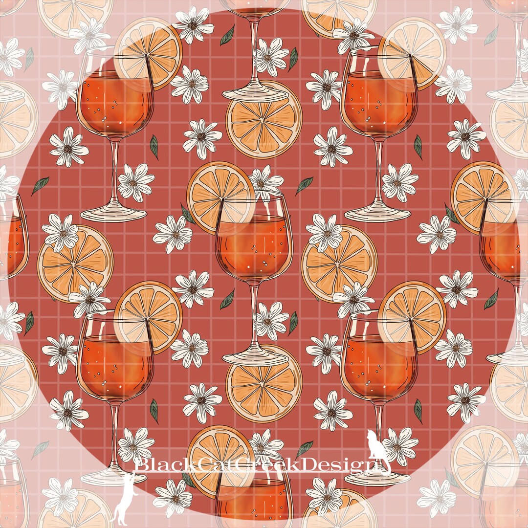 Spritz Cocktail Hour Seamless Pattern , (digital Download) Png ...