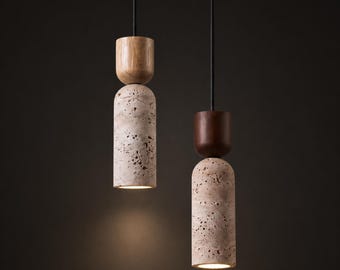 Luminária pendente Wabi Sabi | Abajur de cabeceira japonês | Iluminação minimalista vintage para quarto
