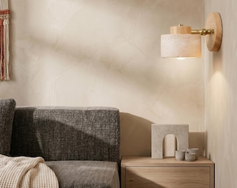 Natural Stone Pendant Light |Travertine Hanging Lamp | Wabi Sabi Japandi Kitchen Lighting