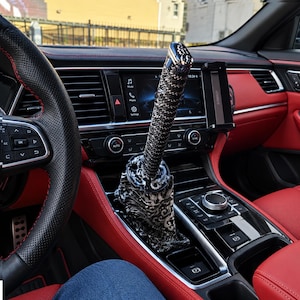 Katana Samurai Sword Shift Knob with Dust Cover Boot & Adapters, JDM Universal Shift Lever Knob 15cm 20cm 25cm for Manual and Automatic Car