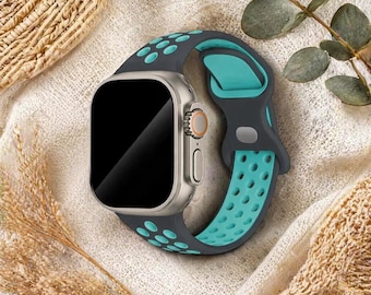 Silicone Sport Apple Watch Band – Breathable, Sweat-Resistant Strap (38–49mm)