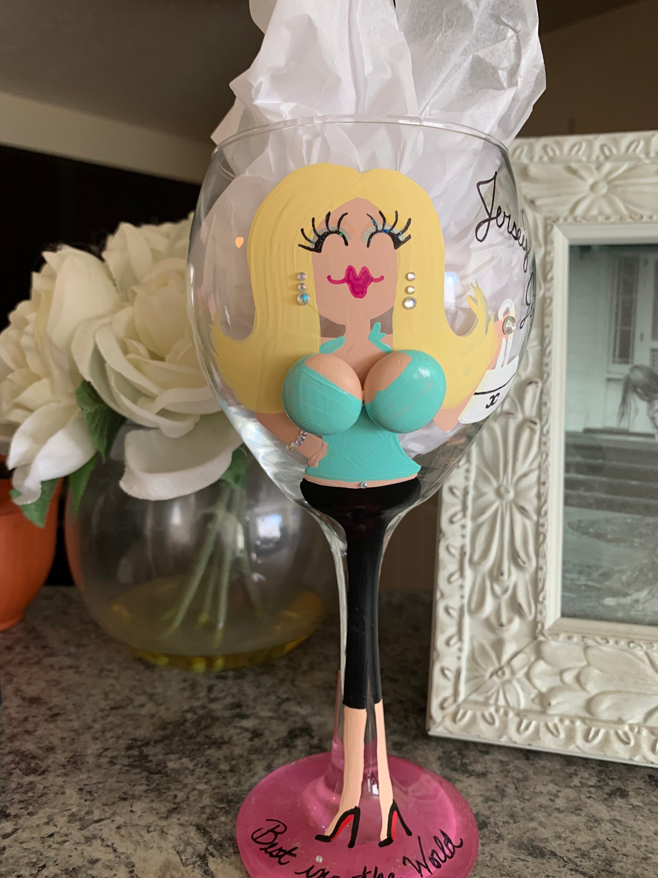 Jersey Girl Wine Glass Etsy