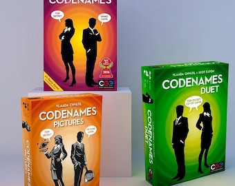 Codenames Board Game Bundle Set Original Codenames Codenames Duet Codenames Pictures Family Party Word Guessing Game