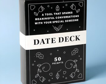 Date Deck Conversation Cards for Couples 50 Prompt Card Game Date Night Questions Relationship Building Gift for Partners