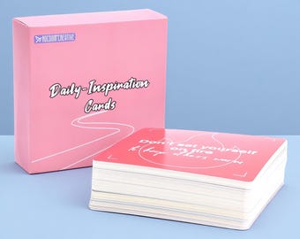 Daily Inspiration Cards Deck, Positive Affirmation Cards, Self Care Motivation Cards, Mindfulness Gift for Women & Teens
