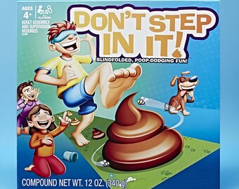 Don't Step In It Family Board Game Funny Blindfold Party Game for Kids and Adults Interactive Game Night Gift Idea