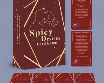 Spicy Desires Card Game for Couples | Romantic Conversation Starter Cards | Date Night Game | Relationship Building Gift
