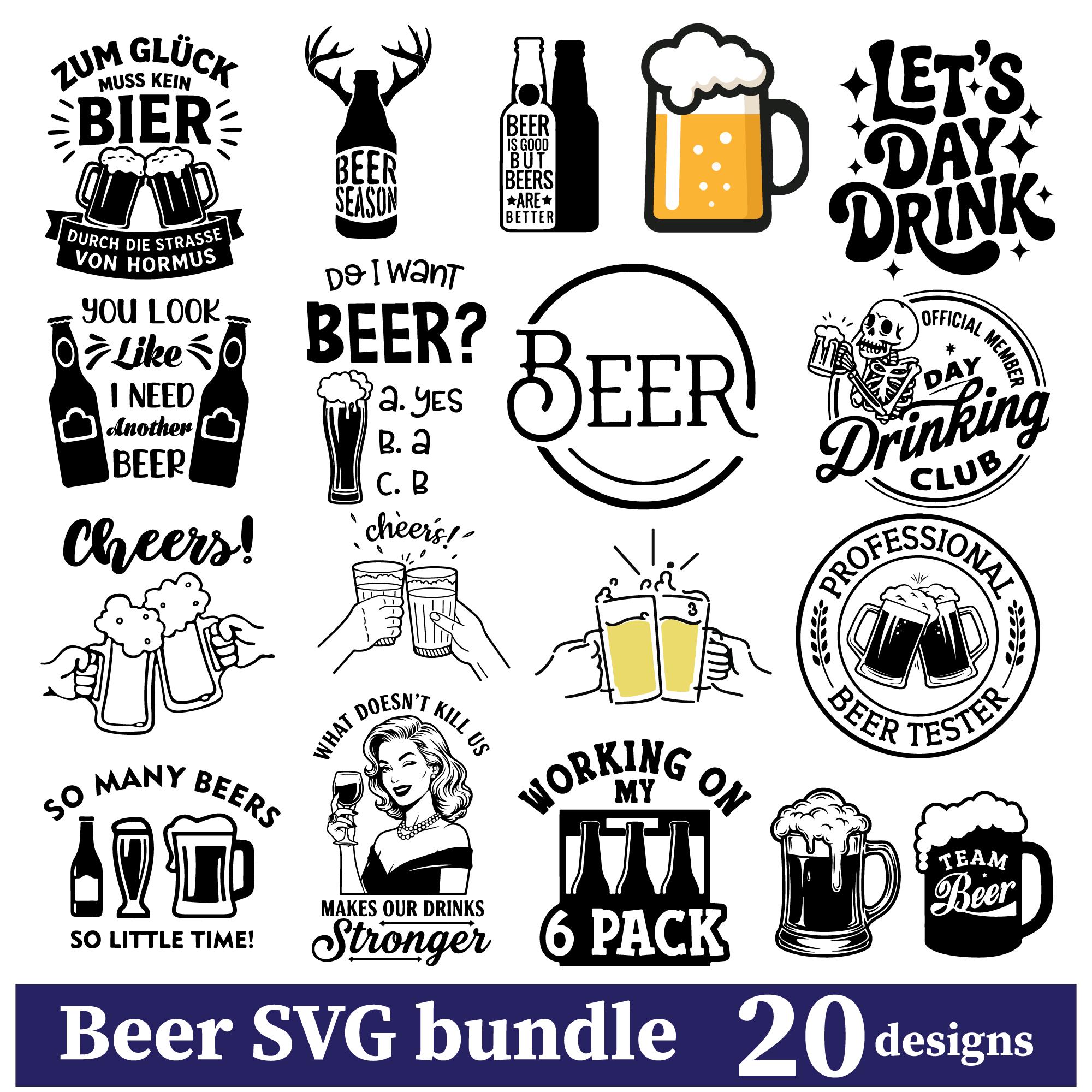 Beer SVG Bundle, Beer Clipart Png, Craft Beer Monogram Svg, Drinking ...