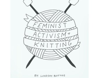 INSTANT DOWNLOAD Feminist Activism + Knitting Zine