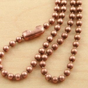 30 Inch Highest Quality Ball Chain Necklaces 2.4mm Natural Tone Chain ...