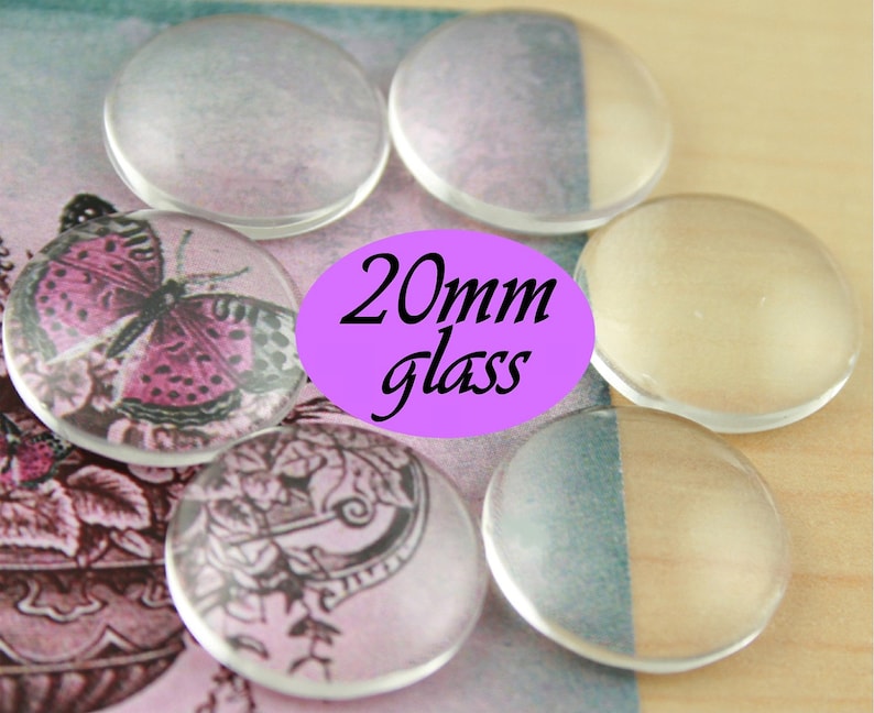 50 20mm Glass Domes. 20mm Craft Glass Domes Great for Cuff Etsy
