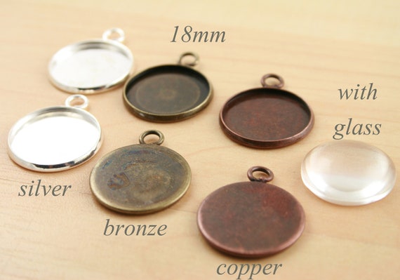 5//10 x Gold Plated Love Heart Pendant Trays Blank Bezel Cabochon Setting 21*25mm