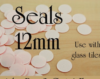 SALE - 100 Clear Two Sided Seals -  12mm Round. Use with Glass Domes. Receive 100 Seals with this listing.