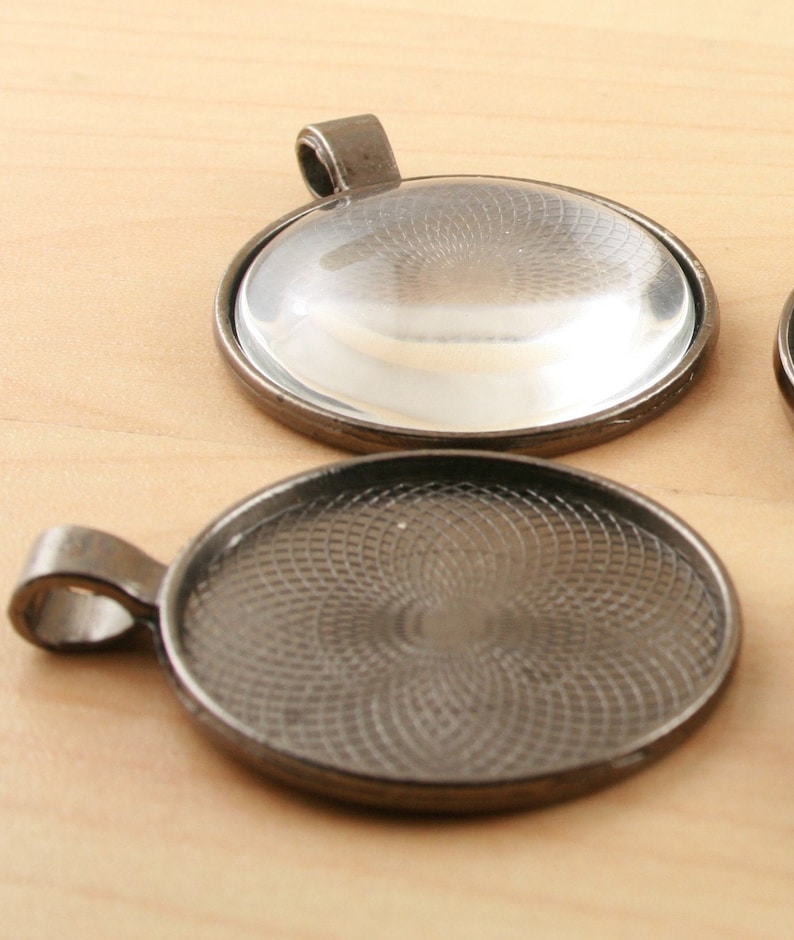 10 Large Gun Metal Dog Tag Trays 30mm Gun Metal Silver Etsy