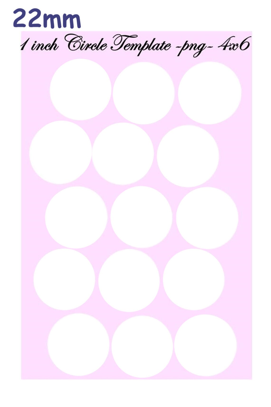 20mm TEMPLATE Instant Digital Download 20 mm Round Circle. 3/4 | Etsy ...