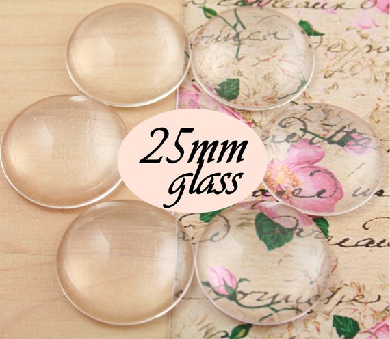 Craft Glass, 100 pcs. 25mm Glass Domes.High Quality.  Round Glass. Perfect for Glass Jewelry Making. Matched 1 inch Pendant Trays.