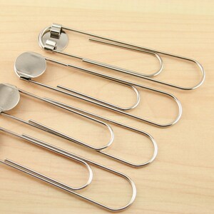 BULK 100 DIY Jumbo Paper Clip BookMarks. 3 1/2 Inch in Length. 16mm Attached Glue Pad. image 2