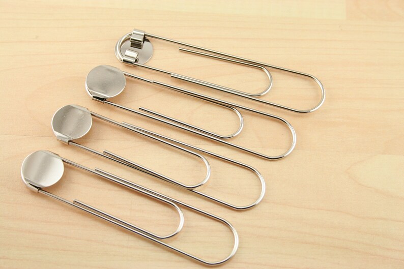 BULK 100 DIY Jumbo Paper Clip BookMarks. 3 1/2 Inch in Length. 16mm Attached Glue Pad. image 2