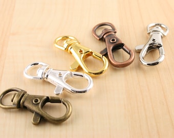 25 - 5 Color Options - Large, Swivel Key Ring Clips, Handbag Clips, Swivel Charm Clips, Heavy, Sturdy - Split Ring Key Rings Sold Separately